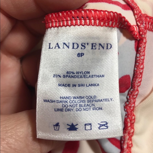 Lands’ End Tankini & Board Shorts Red Floral 6P/4 - Picture 8 of 8